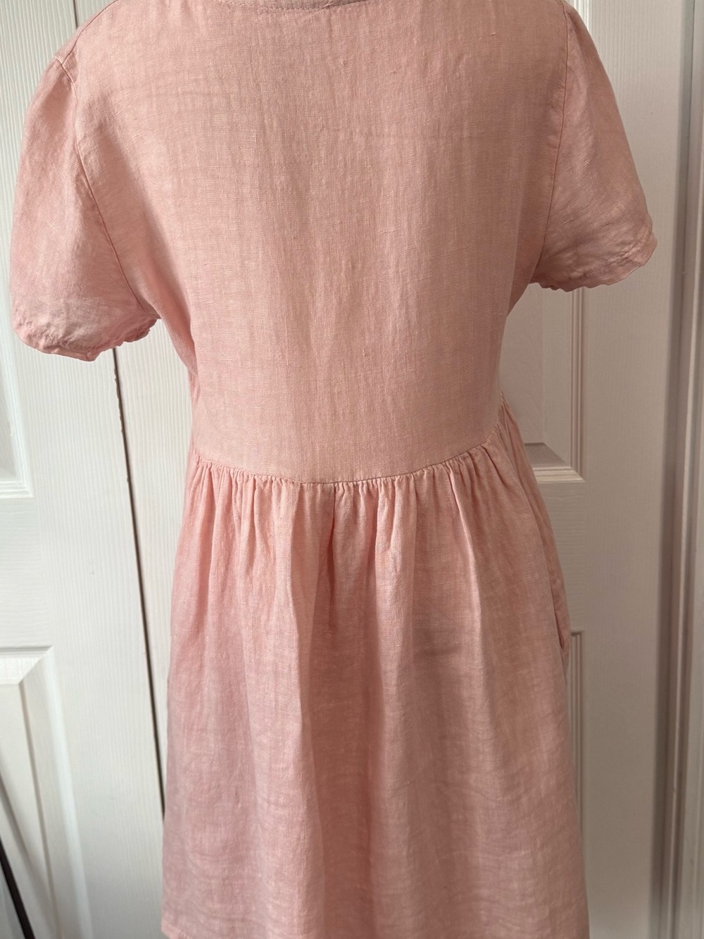 Jillian Harris x PRIV Hampton Pink 100% Linen Made in Italy Babydoll Dress S - Picture 3 of 12